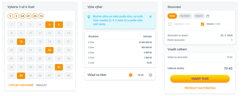 Loterie Maxa Šestka