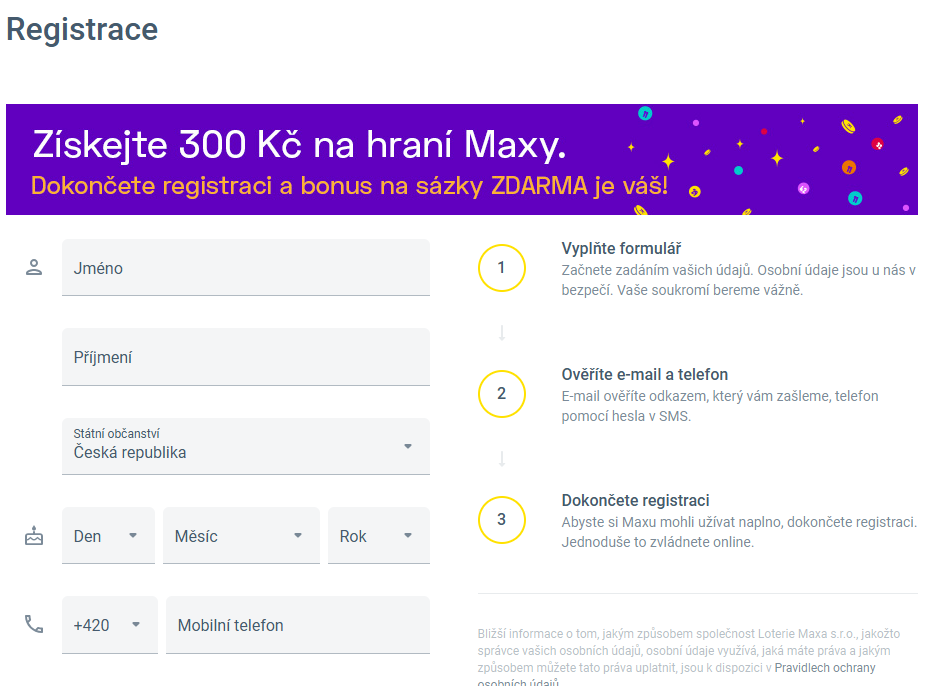 maxa dvacet za 20 registrace 1 2