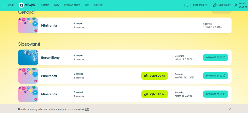 Jak zkontrolovat výsledky tiketu Kasička? 2 vysledky kasicka moje sazky