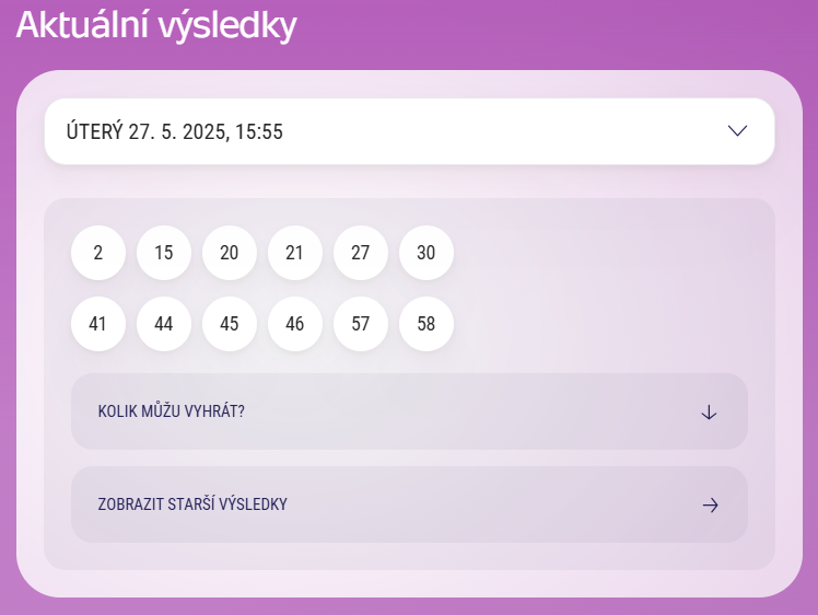 kontrola tiketu keno vysledky
