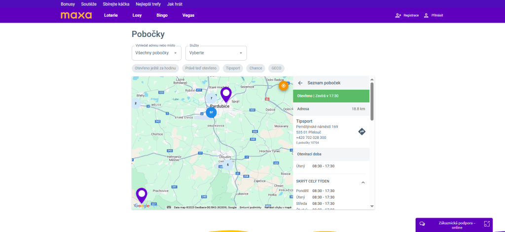 pravidla maxa kombi pobočky
