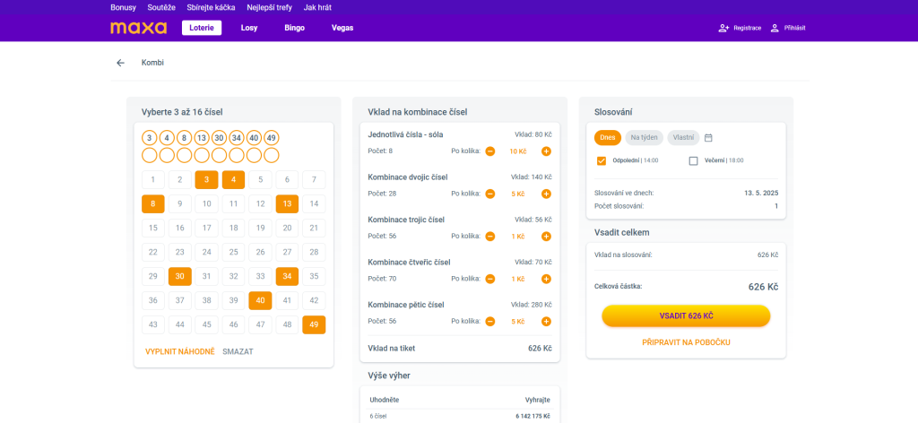 pravidla maxa kombi tiket