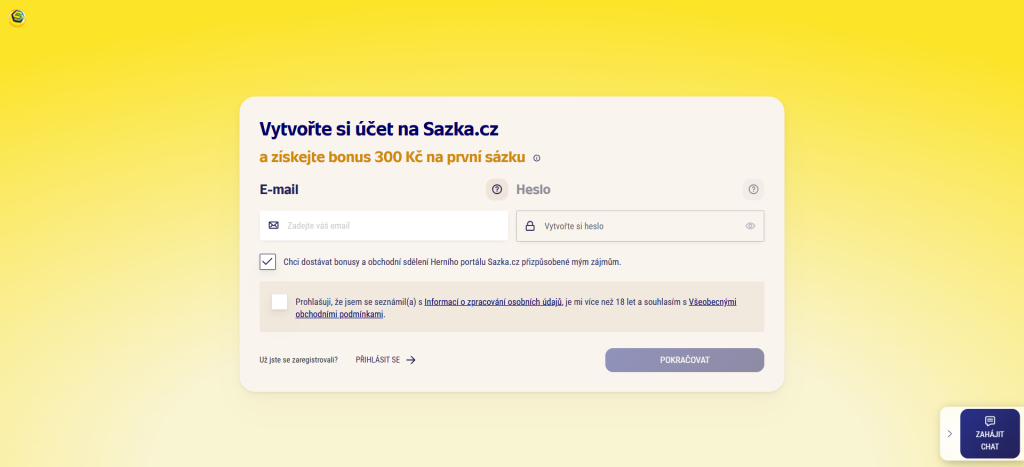 registrace keno e-mail