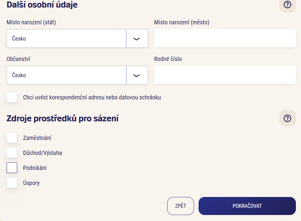 registrace stastne datum osobni udaje 2