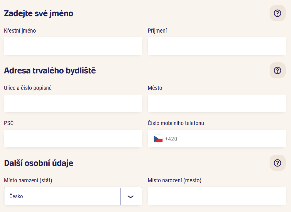 registrace stastne datum osobni udaje