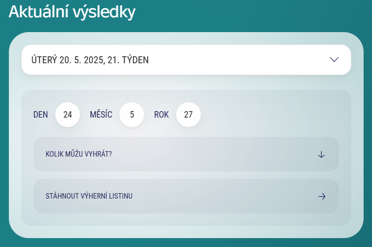 výsledky šťastné datum