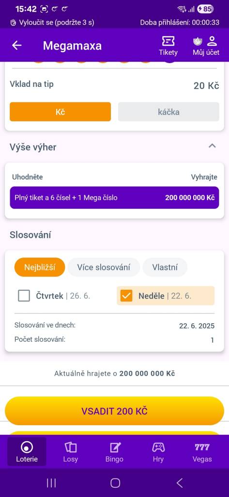 Mobilní aplikace Maxa výsledky