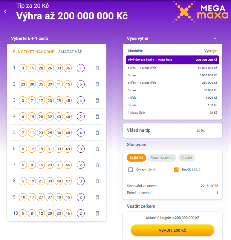 recenze loterie megamaxa tiket