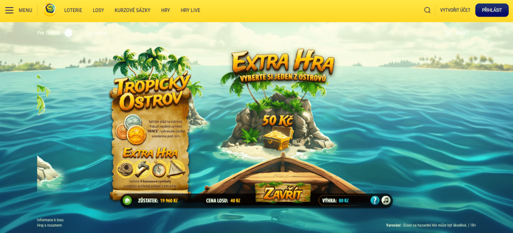 los tropický ostrov extra hra