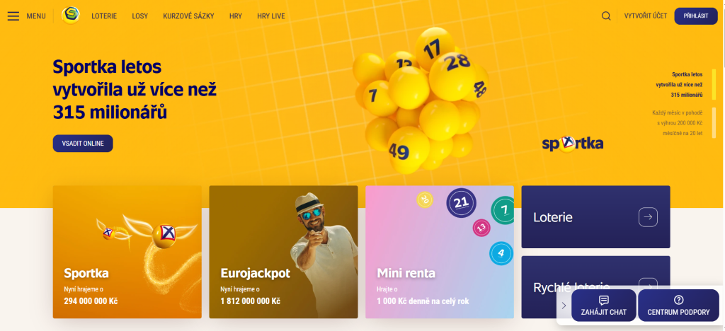 výherní tiket sportky náhled