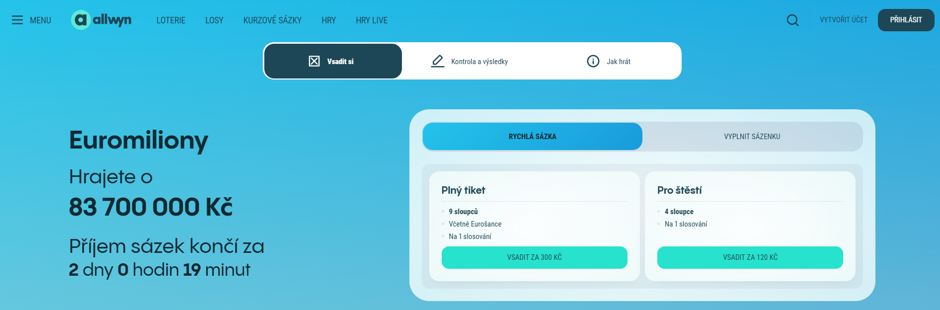 registrace do euromilionů