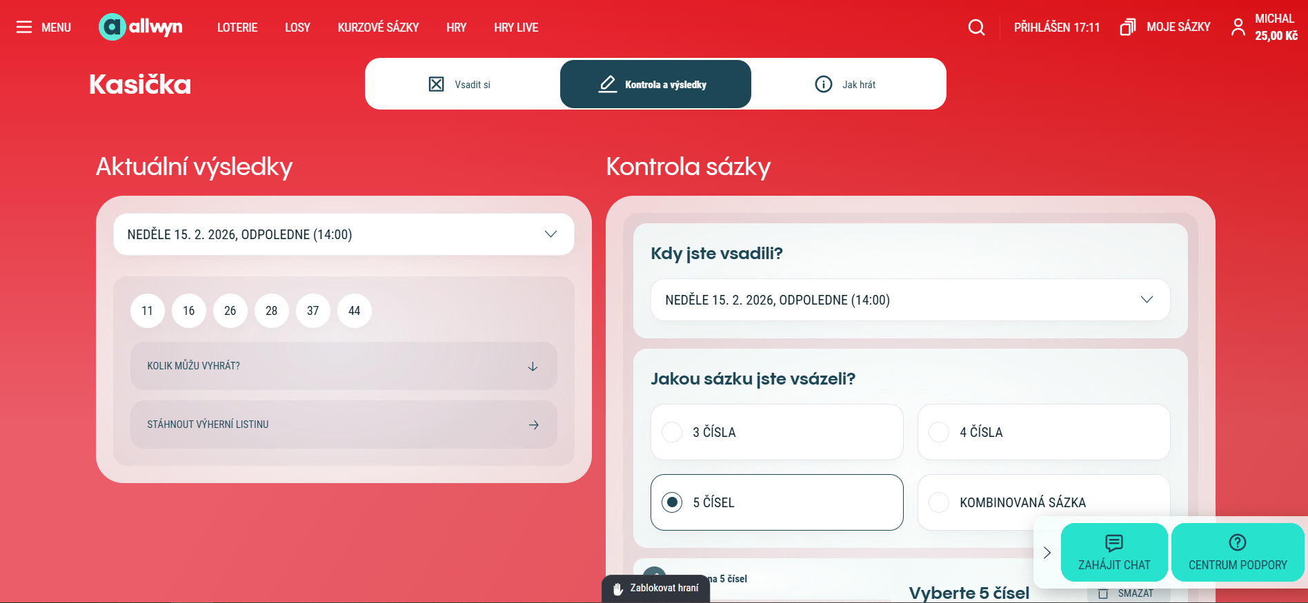 kasicka loterie slosovani
