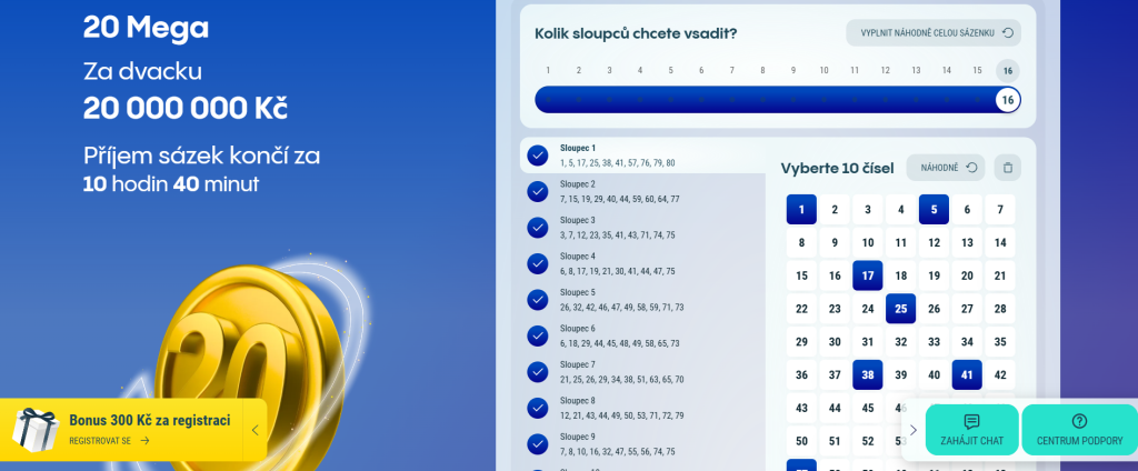 výhra 20 mega loterie